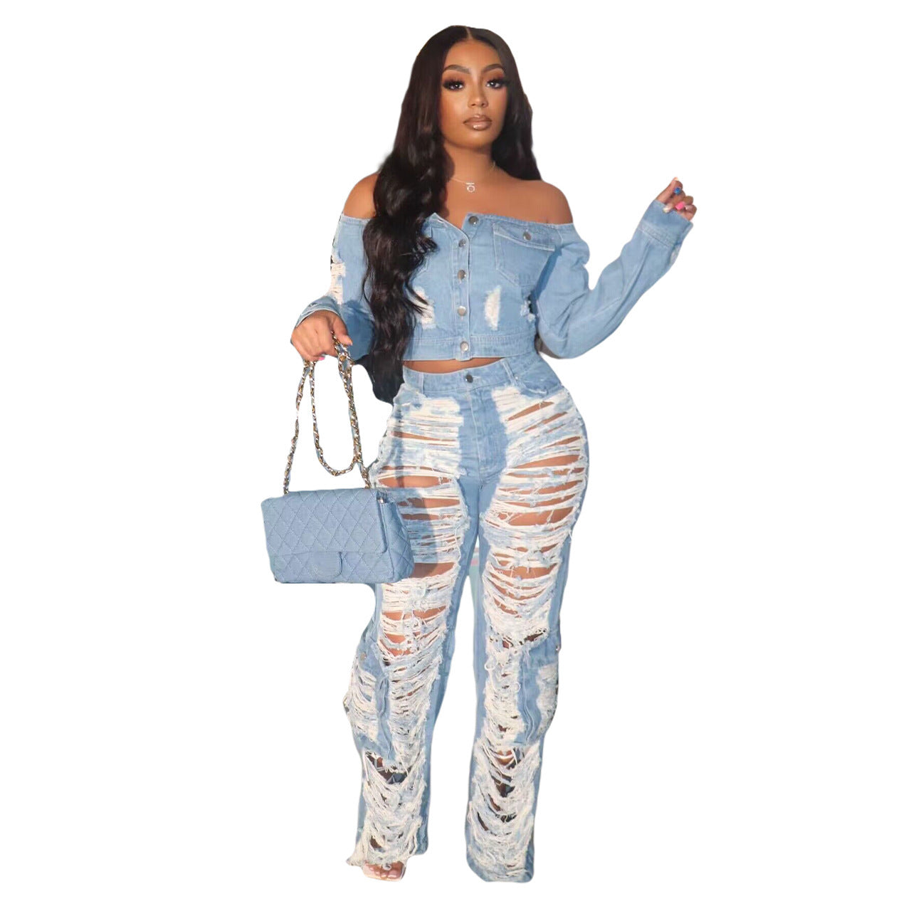 Women's Fashion Individual Casual Ripped Jeans