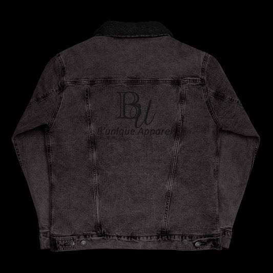 Unisex denim Embroidered ( B U ) sherpa jacket