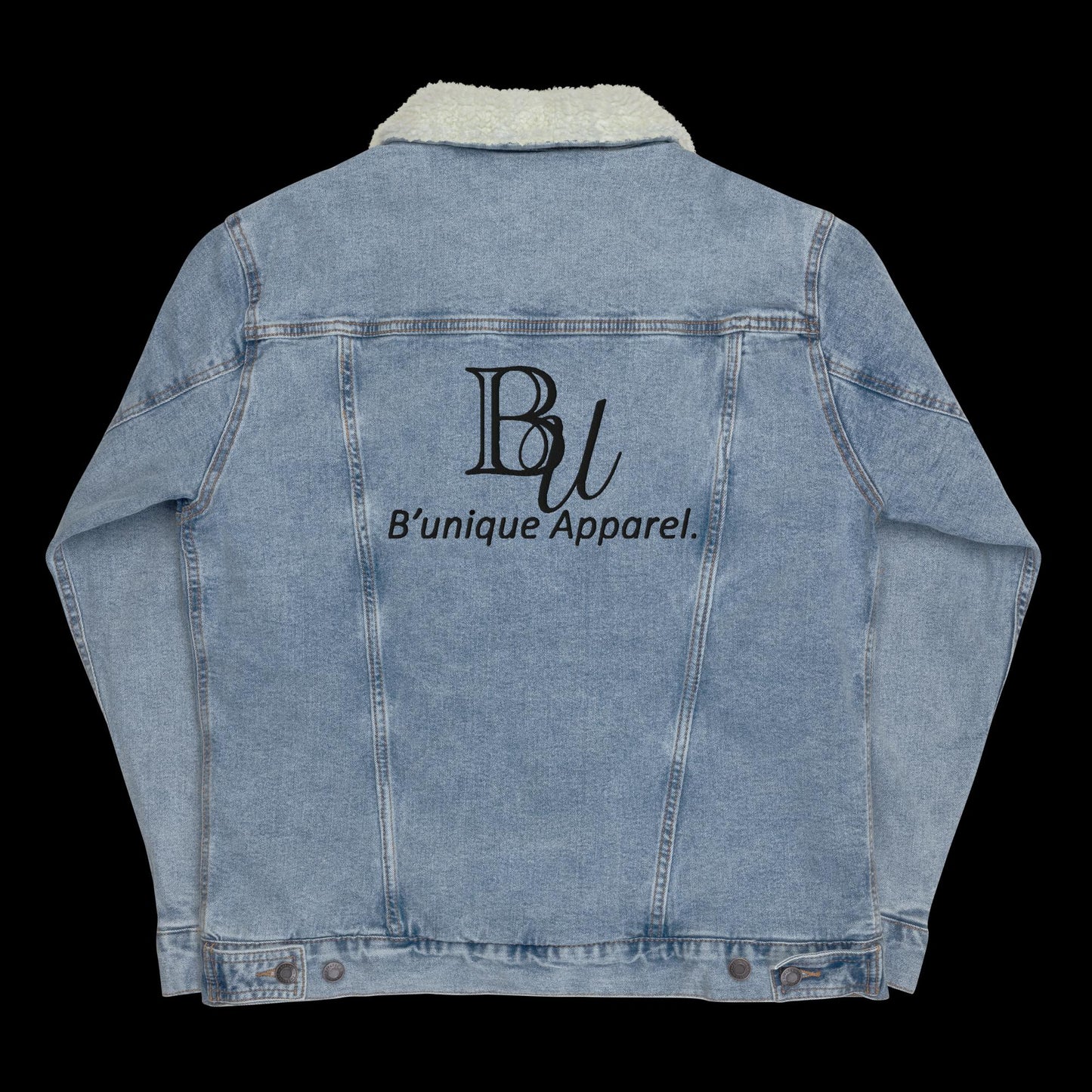 Unisex denim Embroidered ( B U ) sherpa jacket